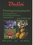 Fotopapier  Dulin 10x15cm glnzend / glossy 200g - 1-seitig beschichtet