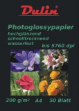 Fotopapier A4  glnzend / glossy  240g einseitig Dulin 50 Blatt